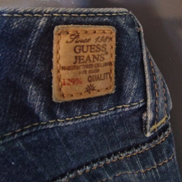 Guess Blue Jeans Daredevil Stretch Low Rise Boot Cut Size 27 - Picture 8 of 11